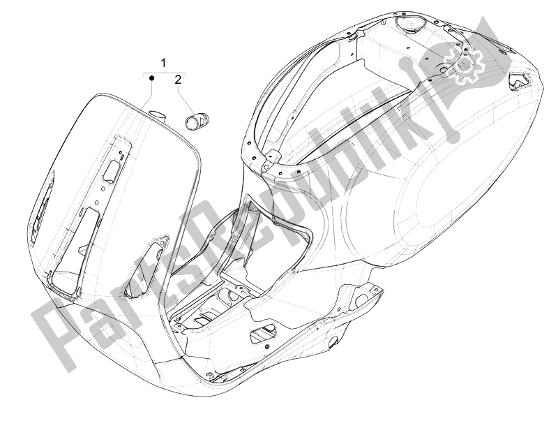 All parts for the Frame/bodywork of the Vespa Sprint 50 4T 2V 25 KMH B NL 2014