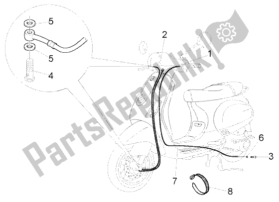 All parts for the Transmissions-brake Piping of the Vespa LX 150 2005