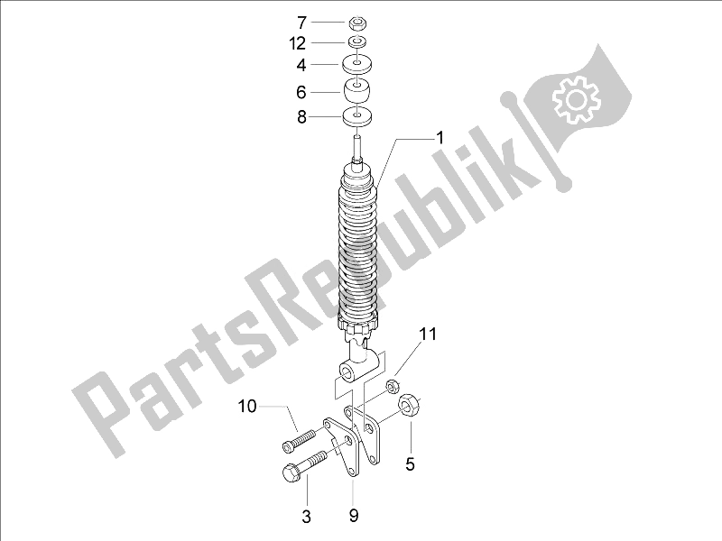 Toutes les pièces pour le Suspension Arrière - Amortisseur / S du Vespa LXV 150 4T USA 2007