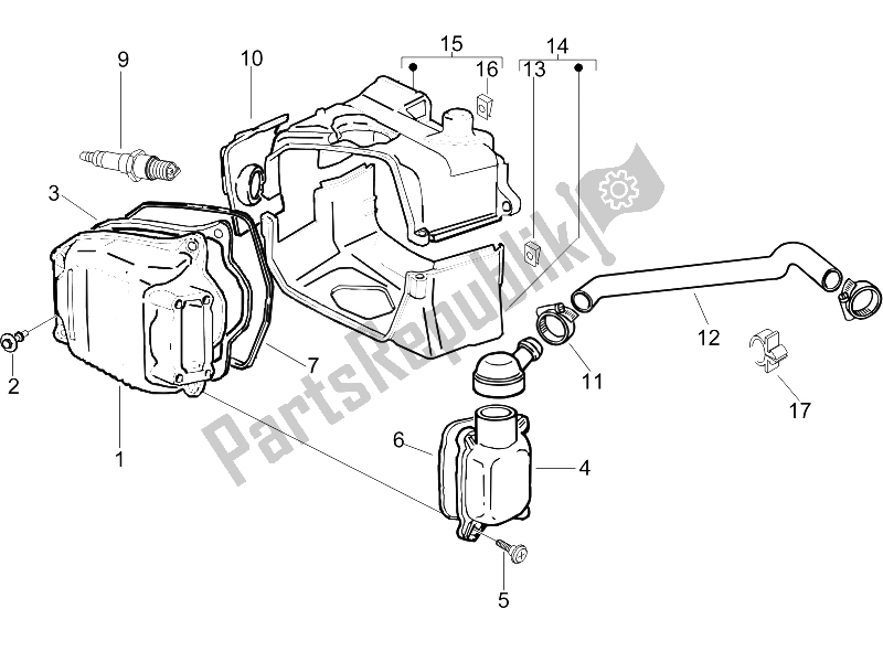 Toutes les pièces pour le Le Couvre-culasse du Vespa LX 150 4T E3 2006