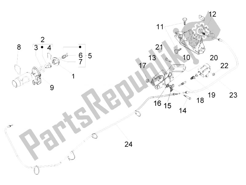 Todas las partes para Cerraduras de Vespa GTS 300 IE Super Sport 2010