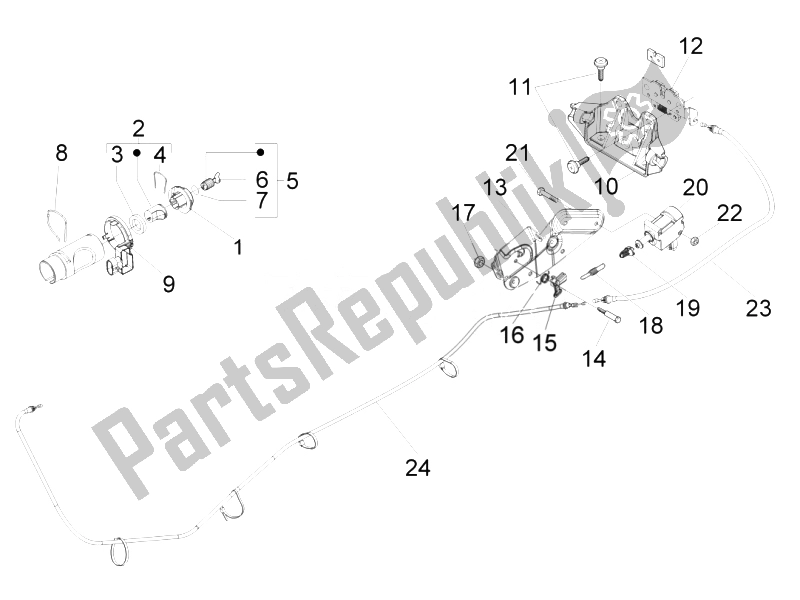 Todas las partes para Cerraduras de Vespa GTS 300 IE Super Sport 2010