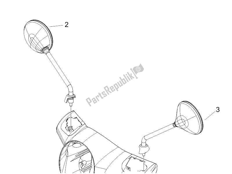 Toutes les pièces pour le Miroir (s) De Conduite du Vespa Granturismo 125 L E3 2006