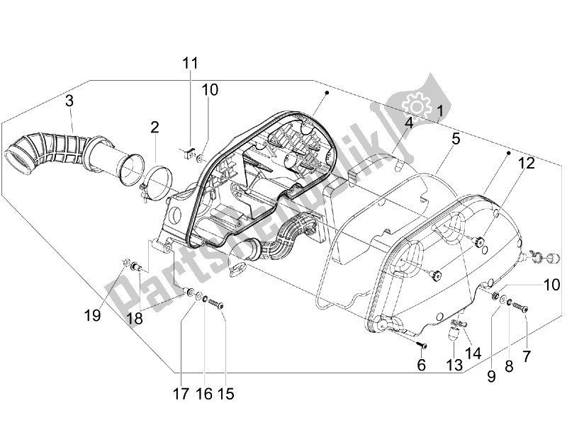 Wszystkie części do Filtr Powietrza Vespa GTS 300 IE ABS Super China 2014