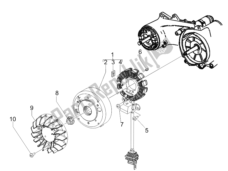 All parts for the Flywheel Magneto of the Vespa LX 50 4T USA 2008