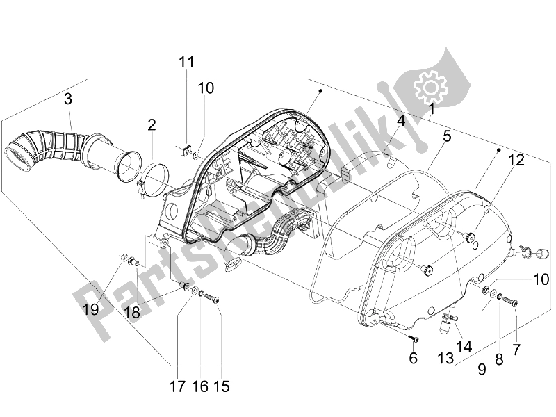 Toutes les pièces pour le Filtre à Air du Vespa GTS 300 IE Touring 2011