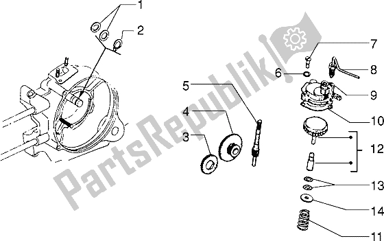 All parts for the Automatic Mixer of the Vespa PX 125 E 1992