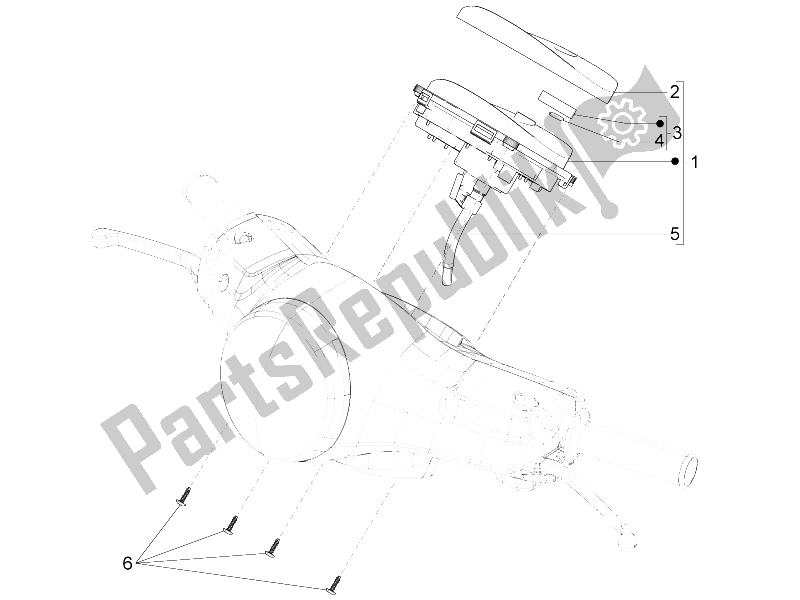 Todas las partes para Tablero Combinado De Medidor de Vespa LX 150 4T 3V IE Vietnam E3 2012