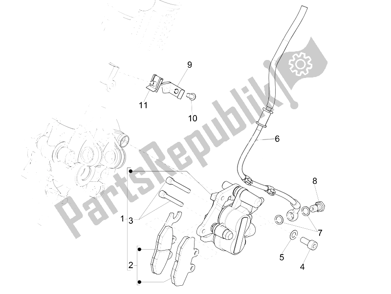 Toutes les pièces pour le Tuyaux De Freins - étriers du Vespa 50 4T 2V 52 KMH B NL 2014