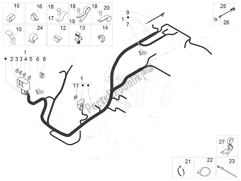 Toutes les pièces pour le Faisceau De Câbles Principal du Vespa Vespa Primavera 125 4T 3V Iget ABS EU 2016