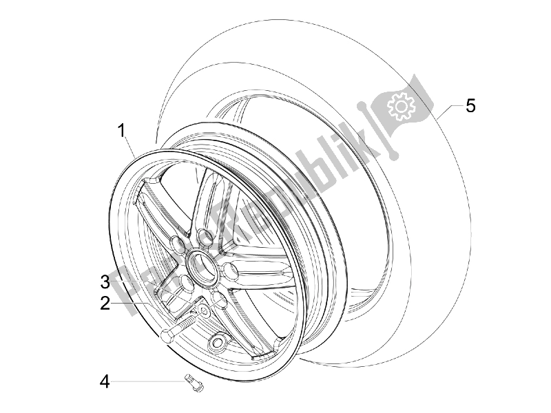 Todas las partes para Rueda Delantera de Vespa S 150 4T USA 2007