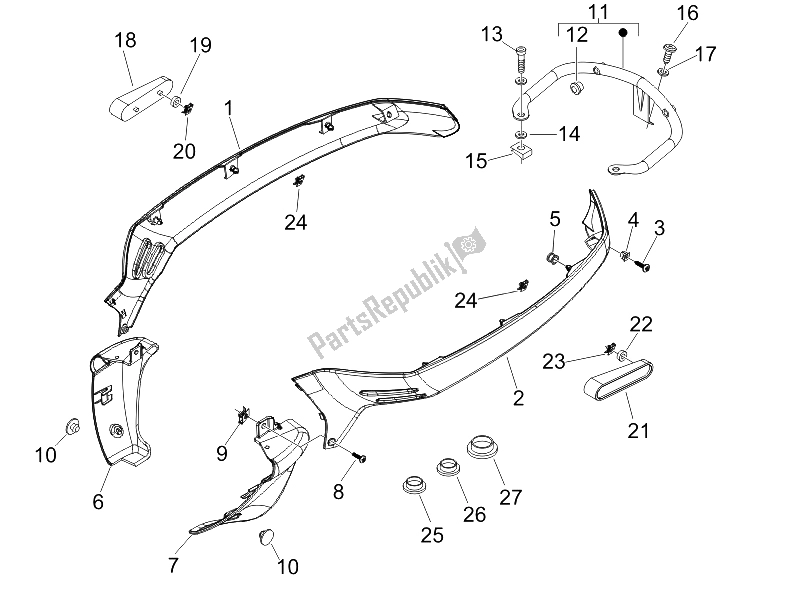 Wszystkie części do Coperture Laterali - Spoiler Vespa LX 50 4T USA 2008