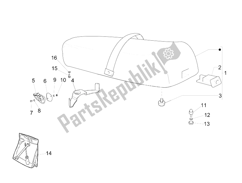 Alle onderdelen voor de Zadel / Stoelen van de Vespa Vespa PX 150 EU Asia 2011