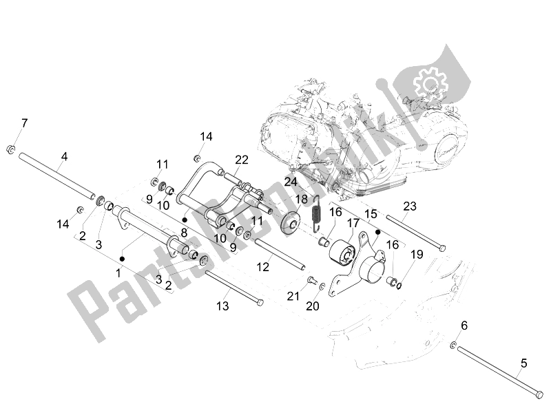 Todas las partes para Brazo Oscilante de Vespa GTS 300 IE ABS USA 2014