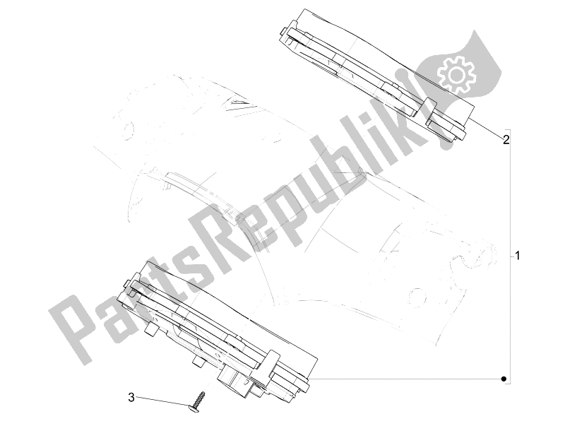 All parts for the Meter Combination-dashbord of the Vespa Vespa Sprint 50 4T 4V USA Canada 2014