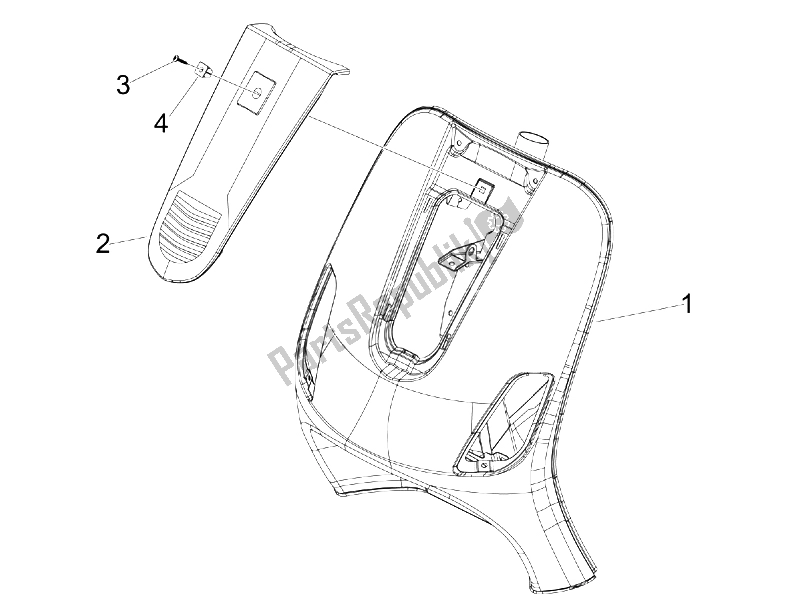 Todas las partes para Escudo Delantero de Vespa GTS 250 IE China 2011