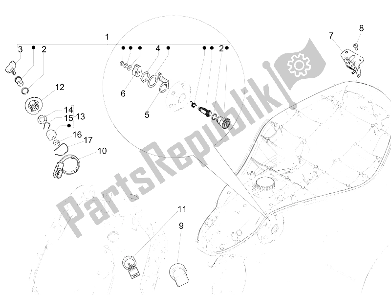 All parts for the Locks of the Vespa Vespa 946 150 4T 3V ABS Armani Asia 2015