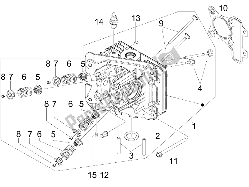 Tutte le parti per il Unità Principale - Valvola del Vespa Sprint 50 4T 4V Emea 2014