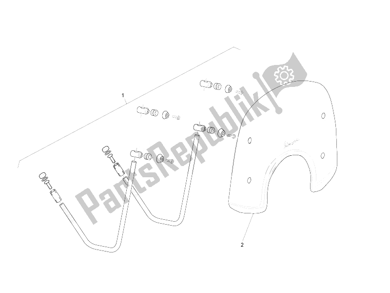 Todas las partes para Parabrisas - Vidrio de Vespa LX 150 4T IE Touring 2010