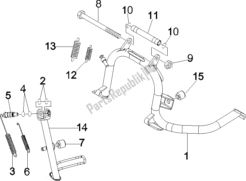 Toutes les pièces pour le Des Stands du Vespa GTS 250 UK 2005