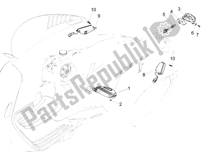 All parts for the Rear Headlamps - Turn Signal Lamps of the Vespa 946 125 2014