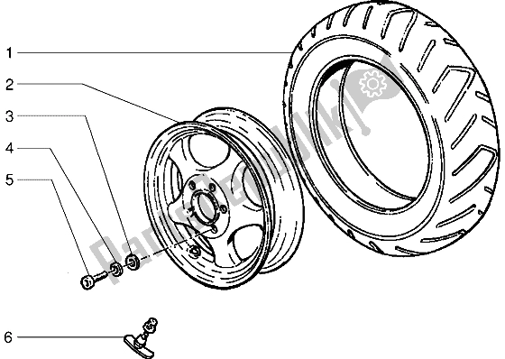 Toutes les pièces pour le Roue Avant du Vespa ET4 125 1996