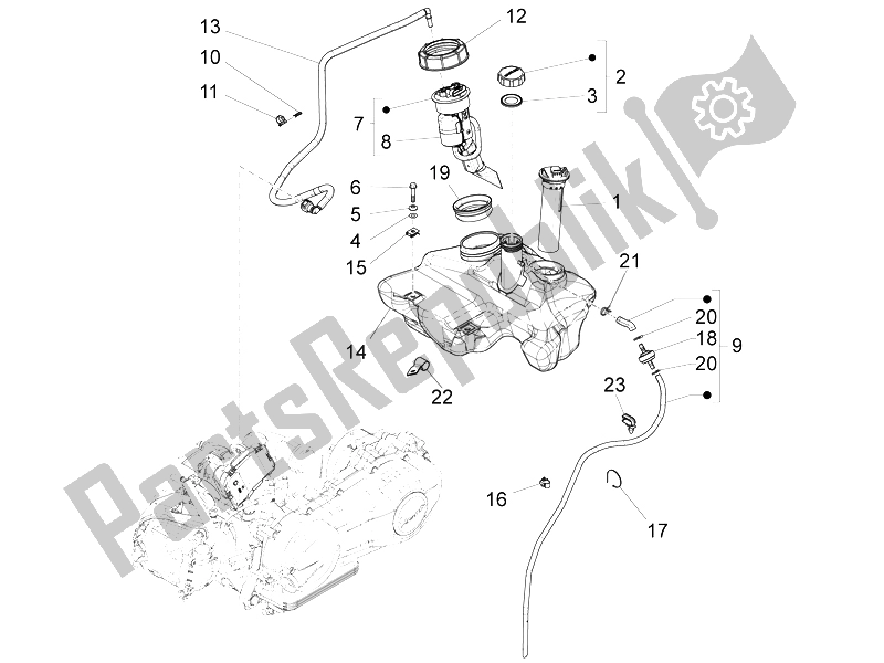 Toutes les pièces pour le Réservoir D'essence du Vespa LX 125 4T 3V IE Vietnam 2012