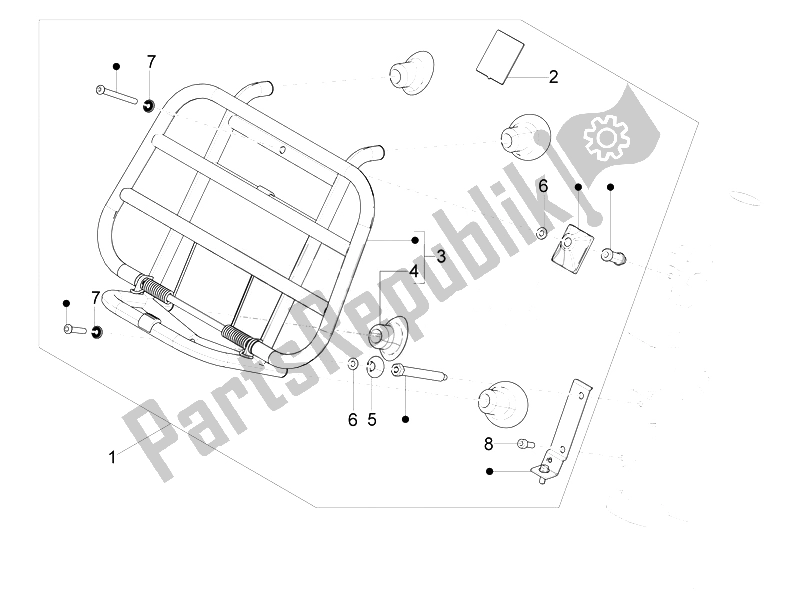 Tutte le parti per il Portapacchi Anteriore del Vespa Vespa Primavera 50 2T EU Asia 2014