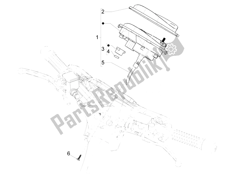 Todas las partes para Tablero Combinado De Medidor de Vespa Vespa GTS 125 4T 3V IE Super Asia 2014