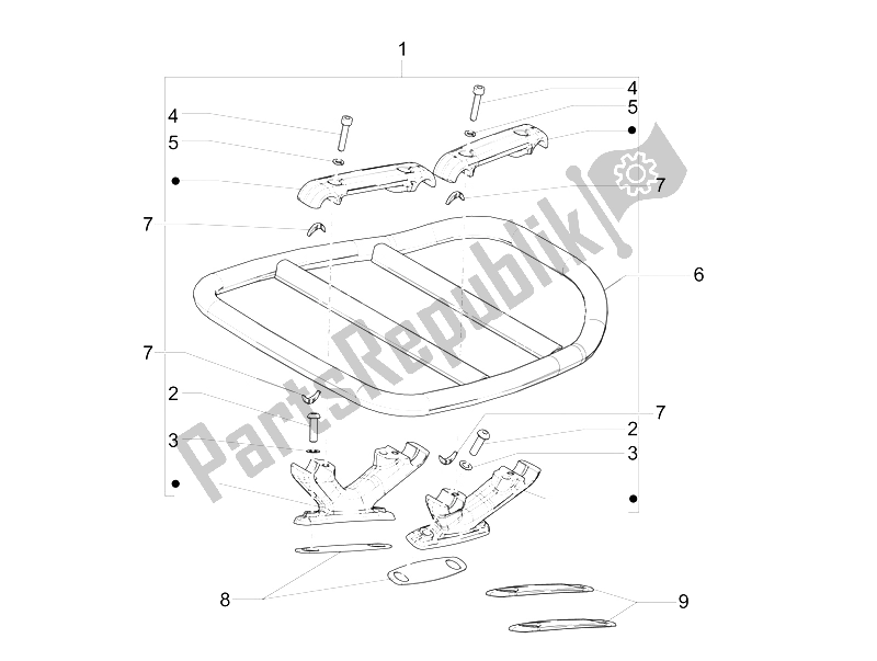 Todas as partes de Bagageiro Traseiro do Vespa 946 125 2015