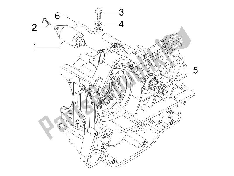 All parts for the Stater - Electric Starter of the Vespa GTS 125 4T E3 UK 2007
