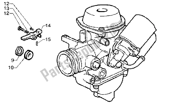 Alle onderdelen voor de Carburateur (3) van de Vespa ET4 125 Leader 2000