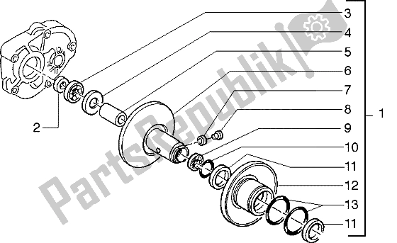 Tutte le parti per il Mezza Puleggia Condotta del Vespa ET4 125 1996