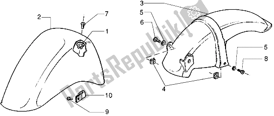 Tutte le parti per il Parafango Anteriore E Posteriore del Vespa ET4 125 1996