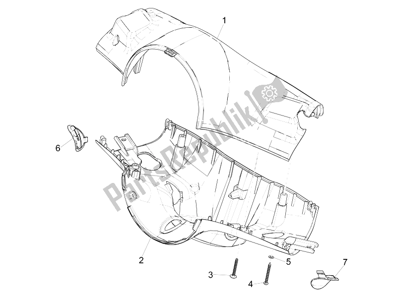 Toutes les pièces pour le Couvertures De Guidon du Vespa 50 4T 2V 52 KMH B NL 2014