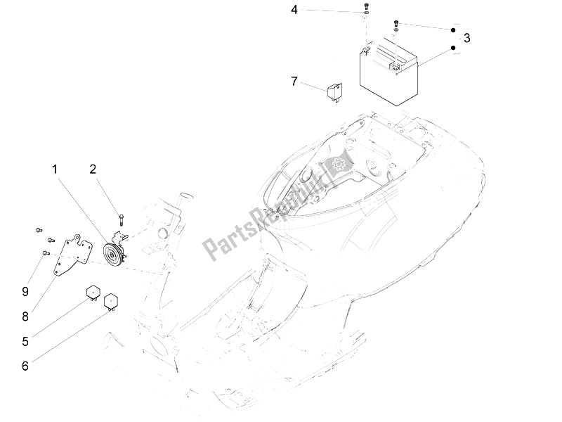 All parts for the Remote Control Switches - Battery - Horn of the Vespa S 125 4T 3V IE 2012