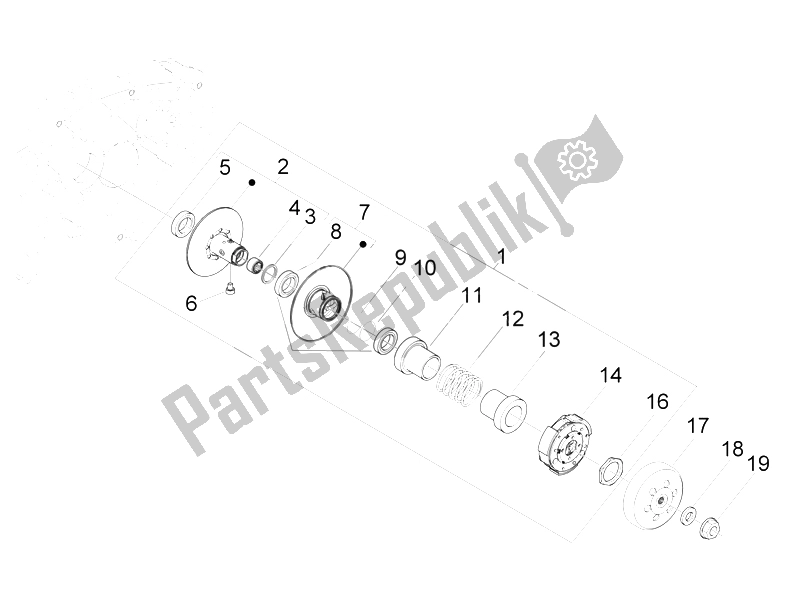 Todas las partes para Polea Conducida de Vespa GTS 250 IE China 2011