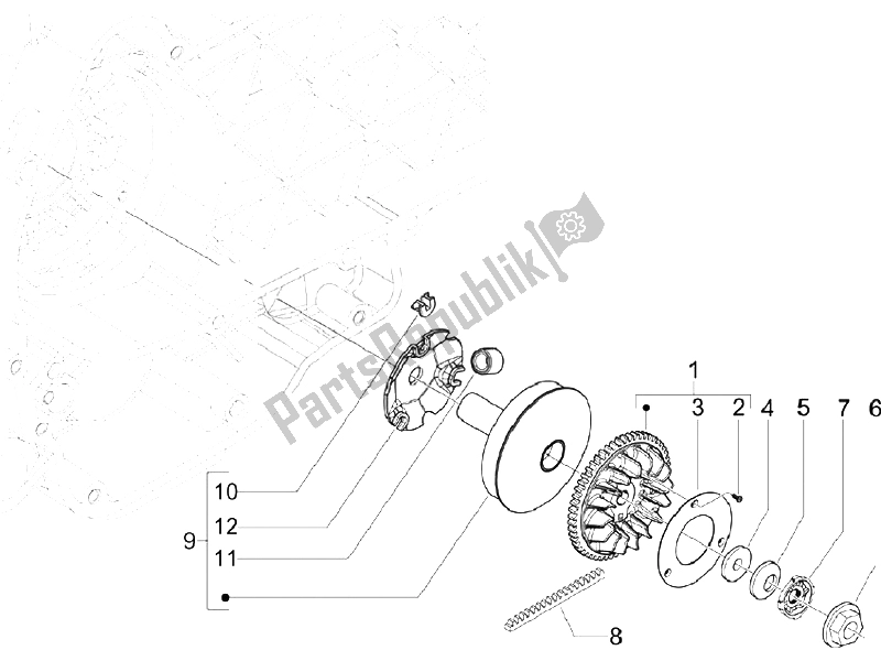 Toutes les pièces pour le Poulie Motrice du Vespa S 150 4T Vietnam 2009