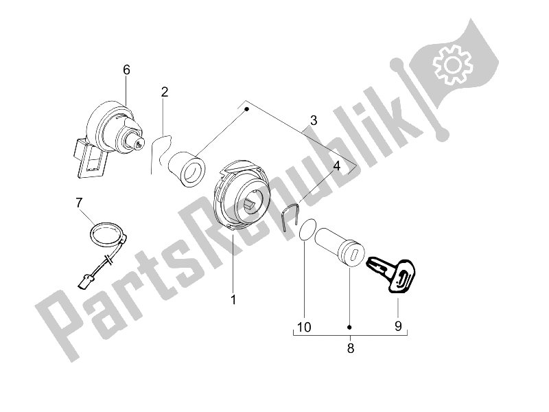 Tutte le parti per il Serrature del Vespa LX 150 4T 2006