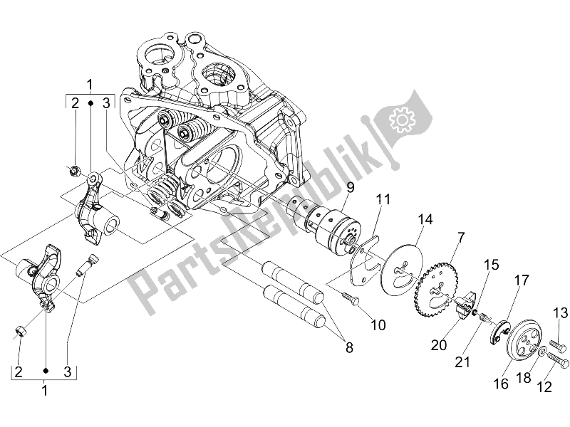 Toutes les pièces pour le Leviers à Bascule Support Unité du Vespa LX 150 4T 2006