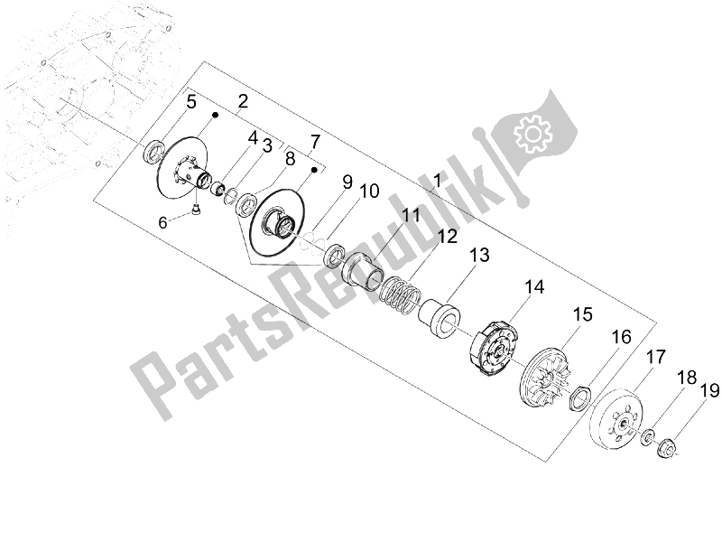 Todas las partes para Polea Conducida de Vespa GTS 300 IE Super 2008