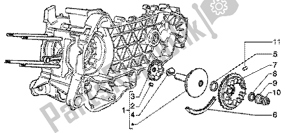 Toutes les pièces pour le Demi-poulie Motrice du Vespa ET4 150 Leader 2000