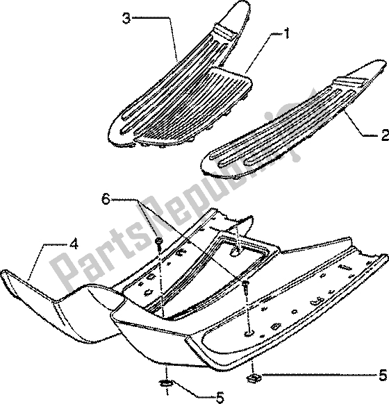 Toutes les pièces pour le Tapis De Pied En Caoutchouc du Vespa ET2 50 1997