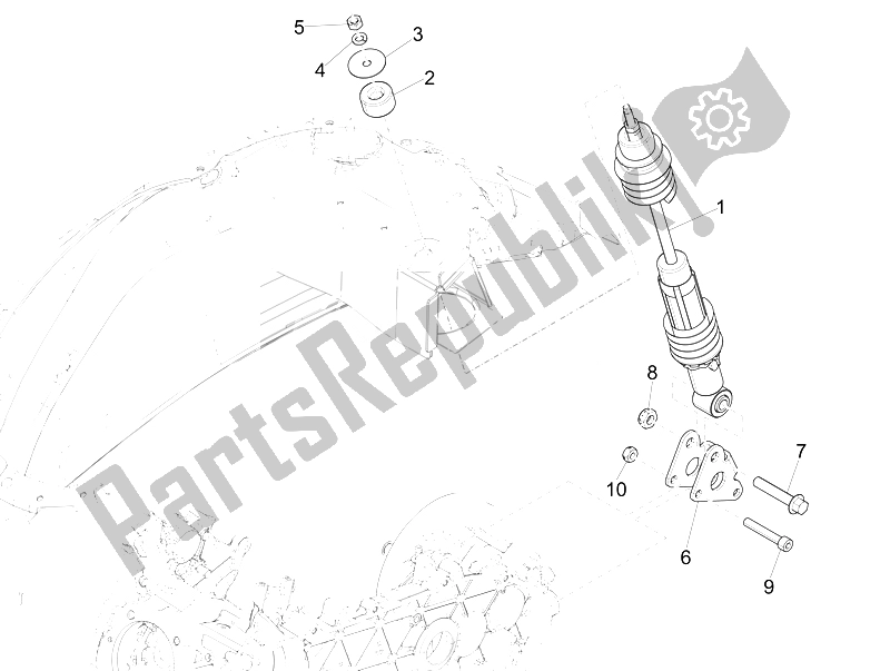 All parts for the Rear Suspension - Shock Absorber/s of the Vespa 150 4T 3V IE Primavera 2014