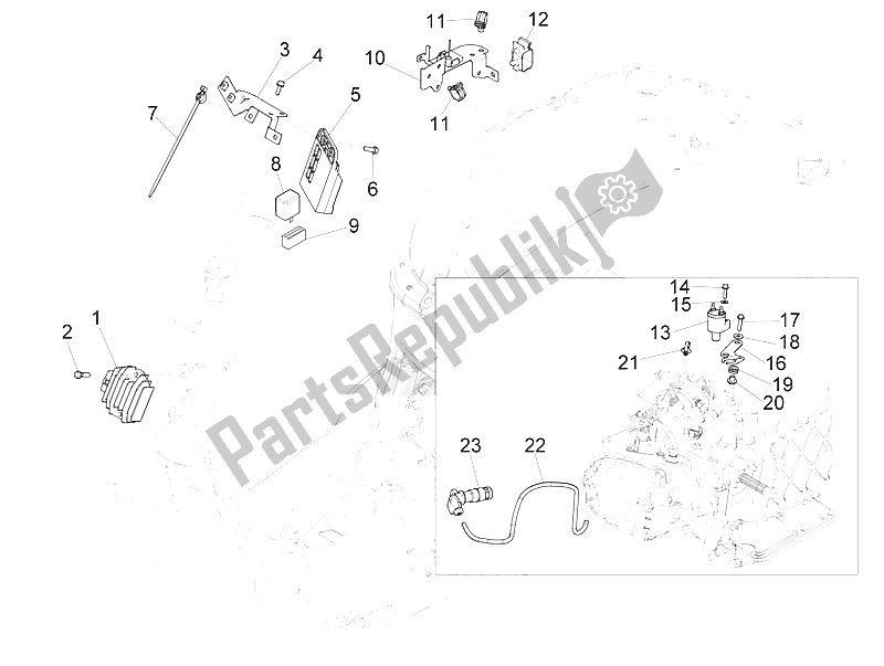 Todas las partes para Reguladores De Voltaje - Unidades De Control Electrónico (ecu) - H. T. Bobina de Vespa Vespa 150 Sprint Iget 4T3V IE Asia 2016