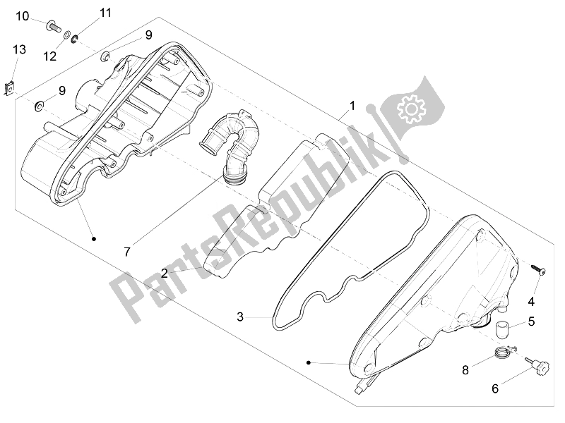 Tutte le parti per il Filtro Dell'aria del Vespa Sprint 50 4T 4V Emea 2014