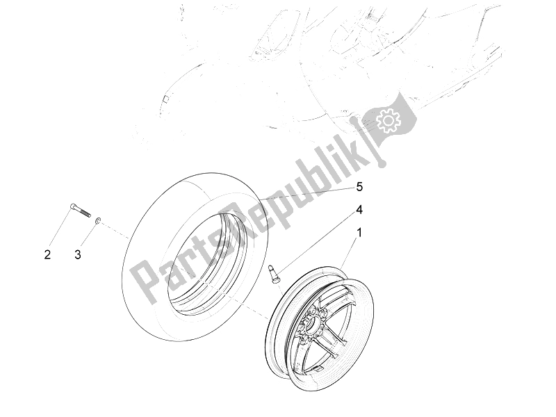 Toutes les pièces pour le Roue Avant du Vespa LX 150 4T 3V IE Vietnam E3 2012