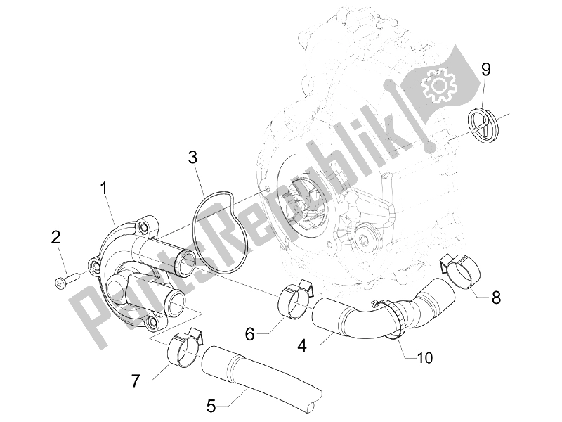 Toutes les pièces pour le Pompe De Refroidissement du Vespa GTS 250 IE China 2011