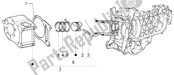 Wszystkie części do Sworze? Przegubowo-cylindrowo-t? Okowy, Komplet Vespa Granturismo 125 L 2003