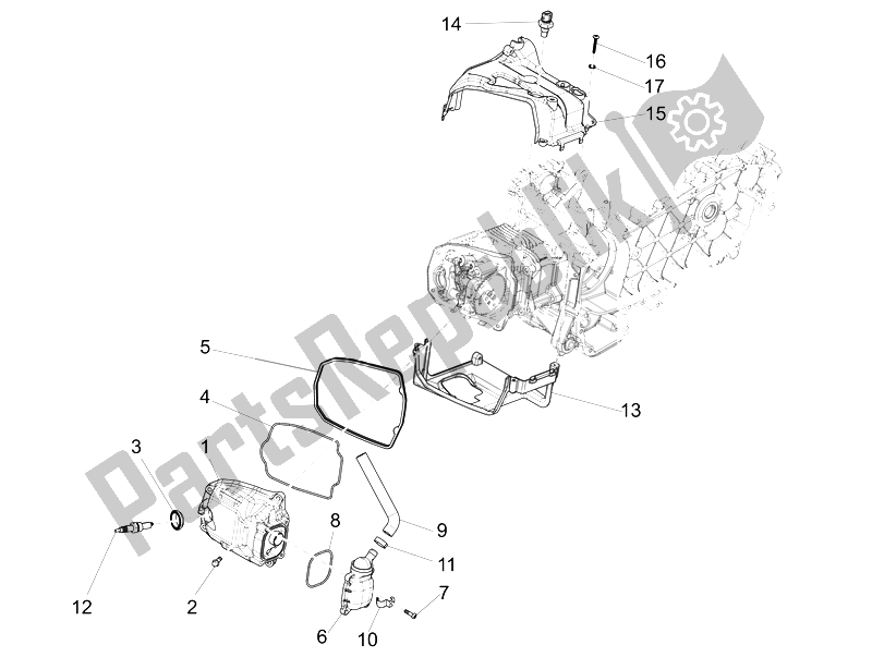 Toutes les pièces pour le Le Couvre-culasse du Vespa GTS Super 150 IE 4T 3V 2014